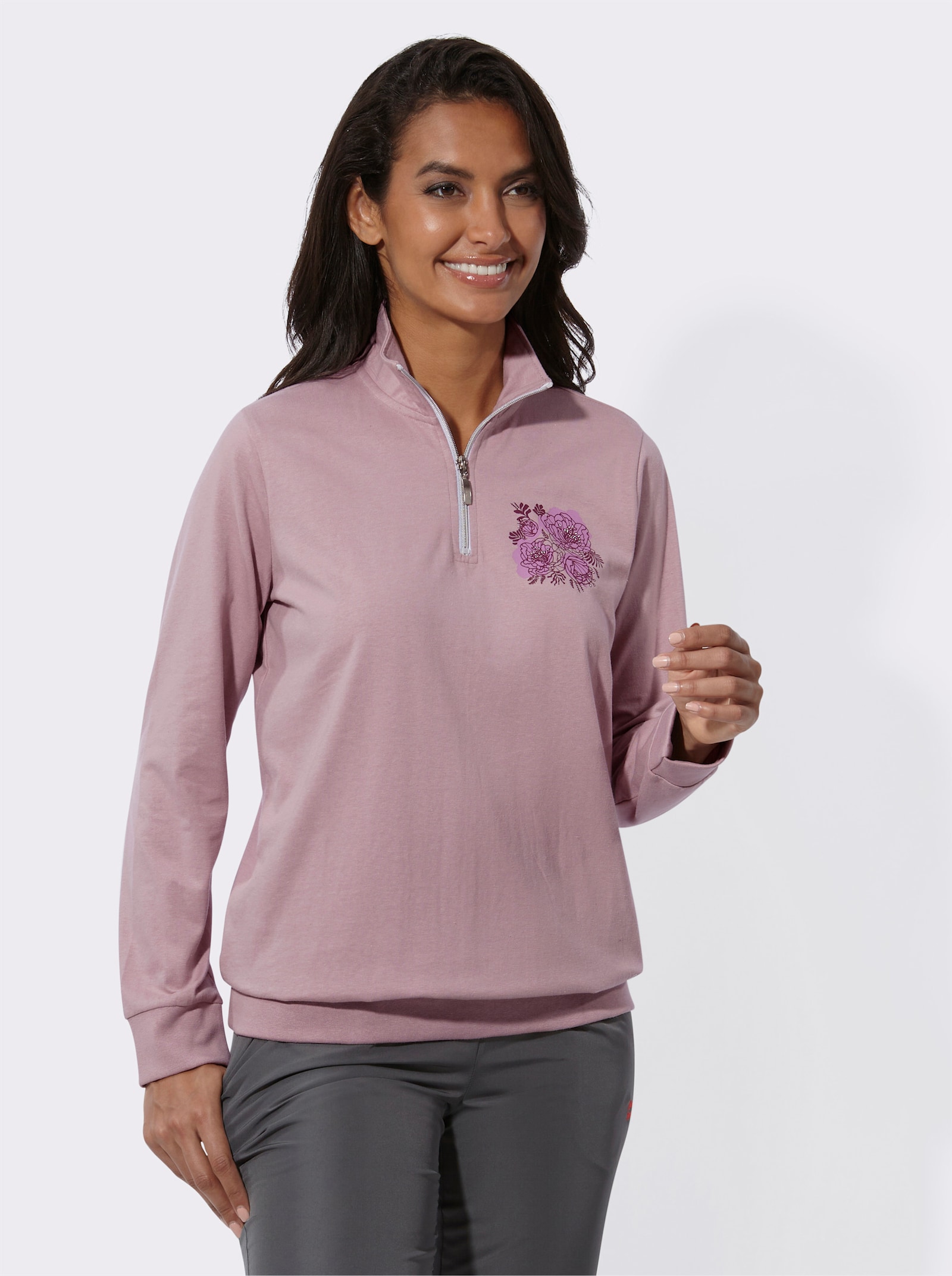 Catamaran Sports Sweatshirt mit floralem Druck - mauve
