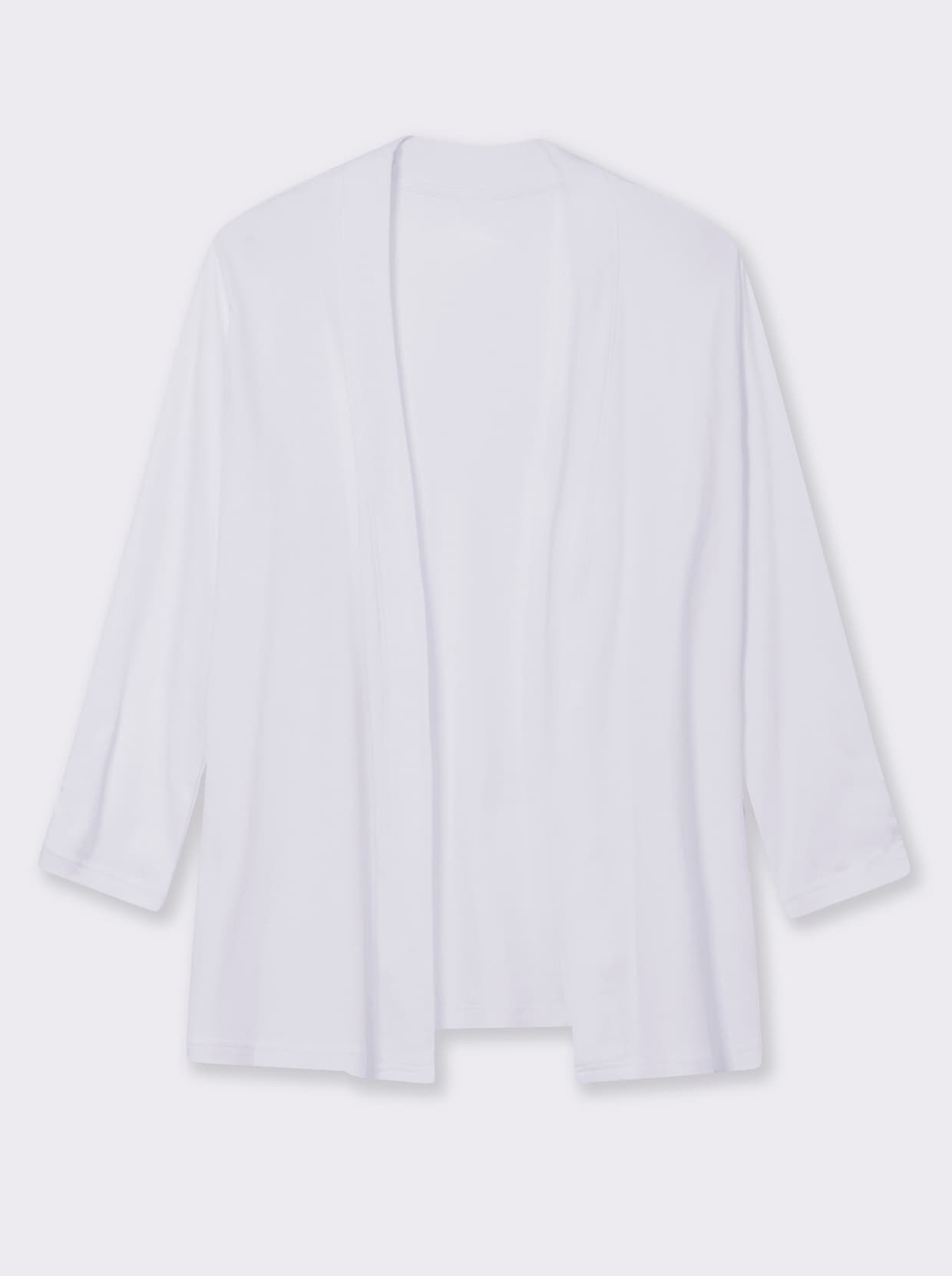 Shirtjacke mit Ärmel-Raffungen - weiß