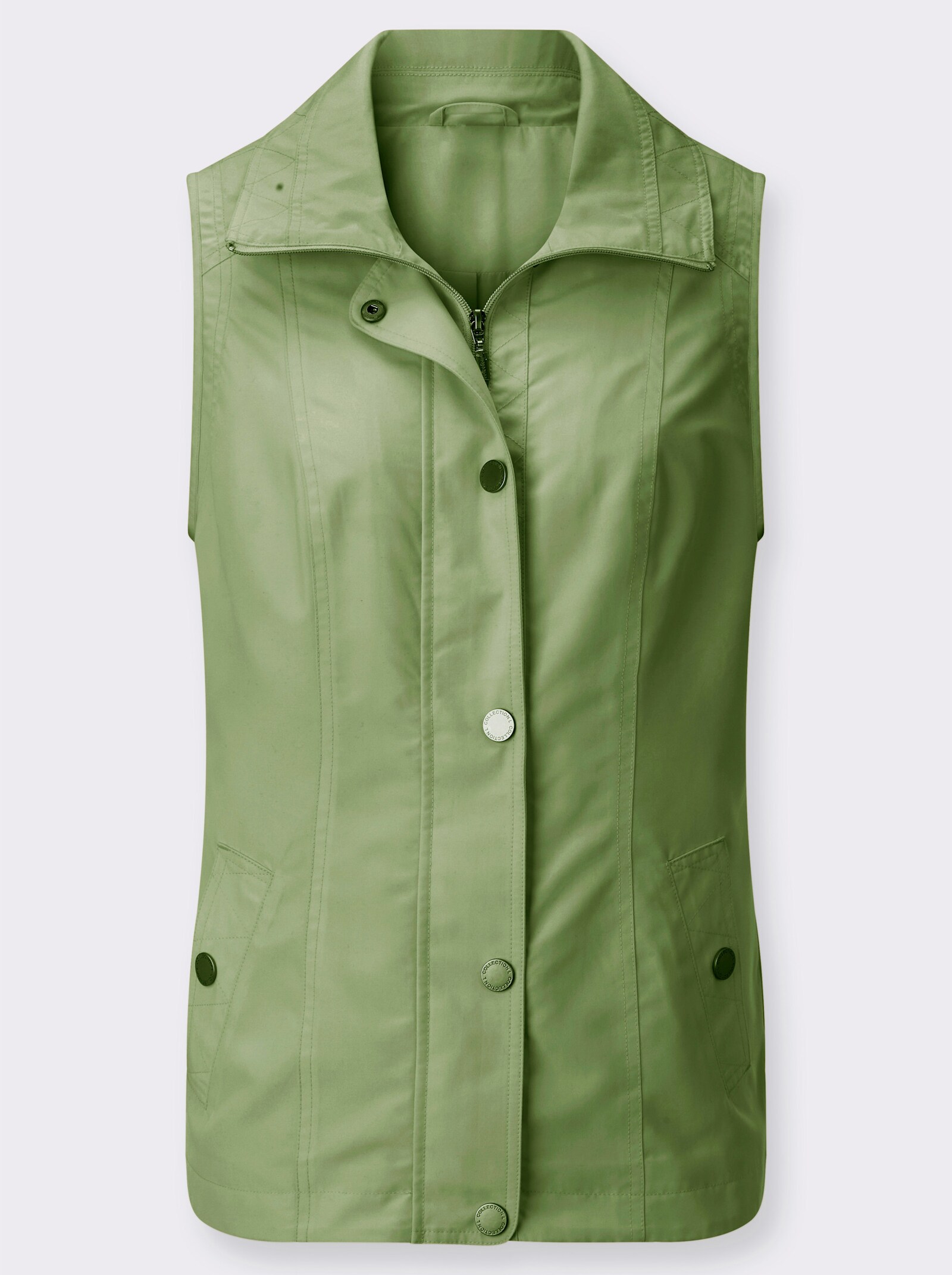 Weste mit Zick-Zack-Nähten - eucalyptus