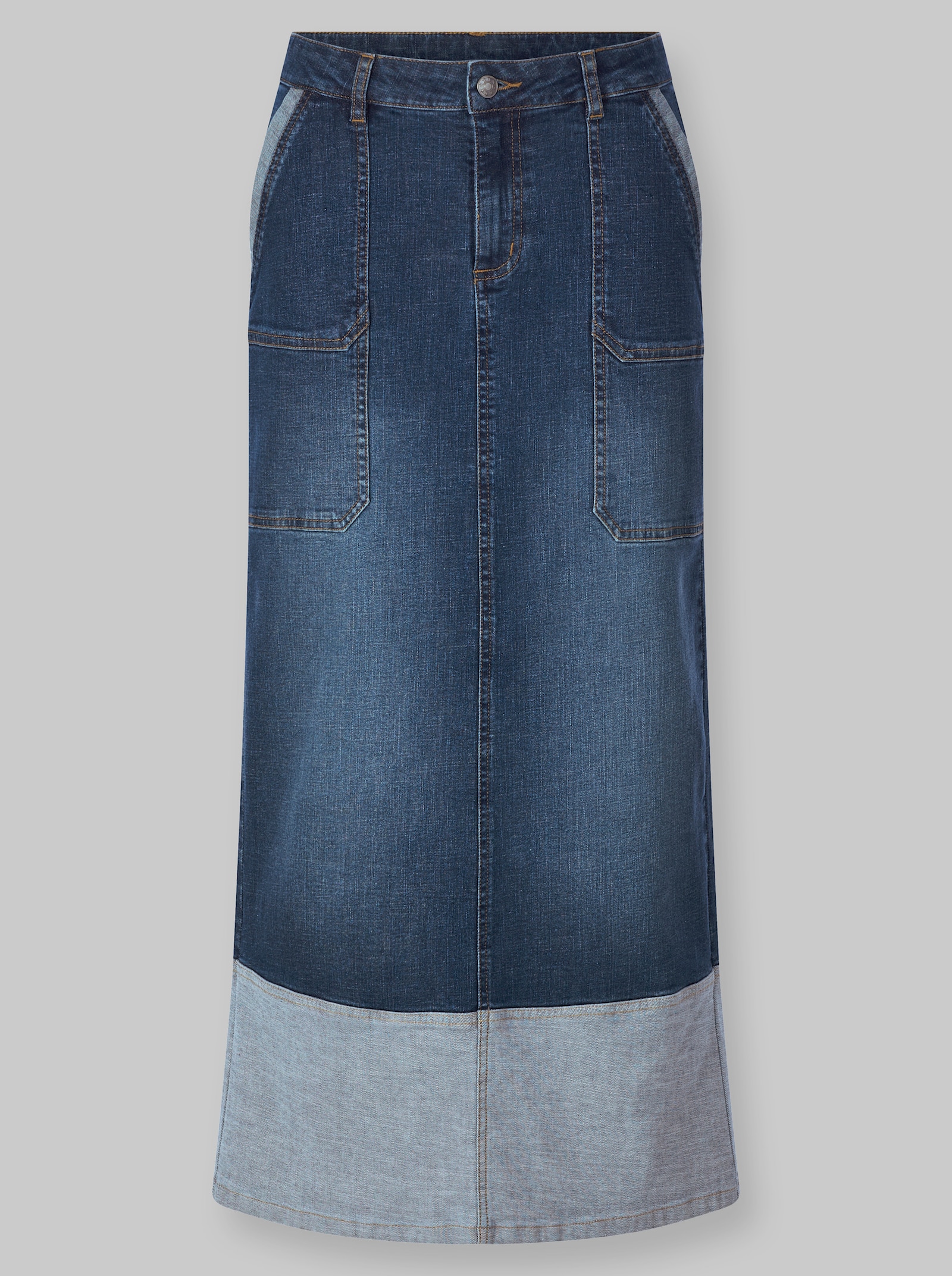 heine Jeansrock in Kontrast-Optik - blue-bleached
