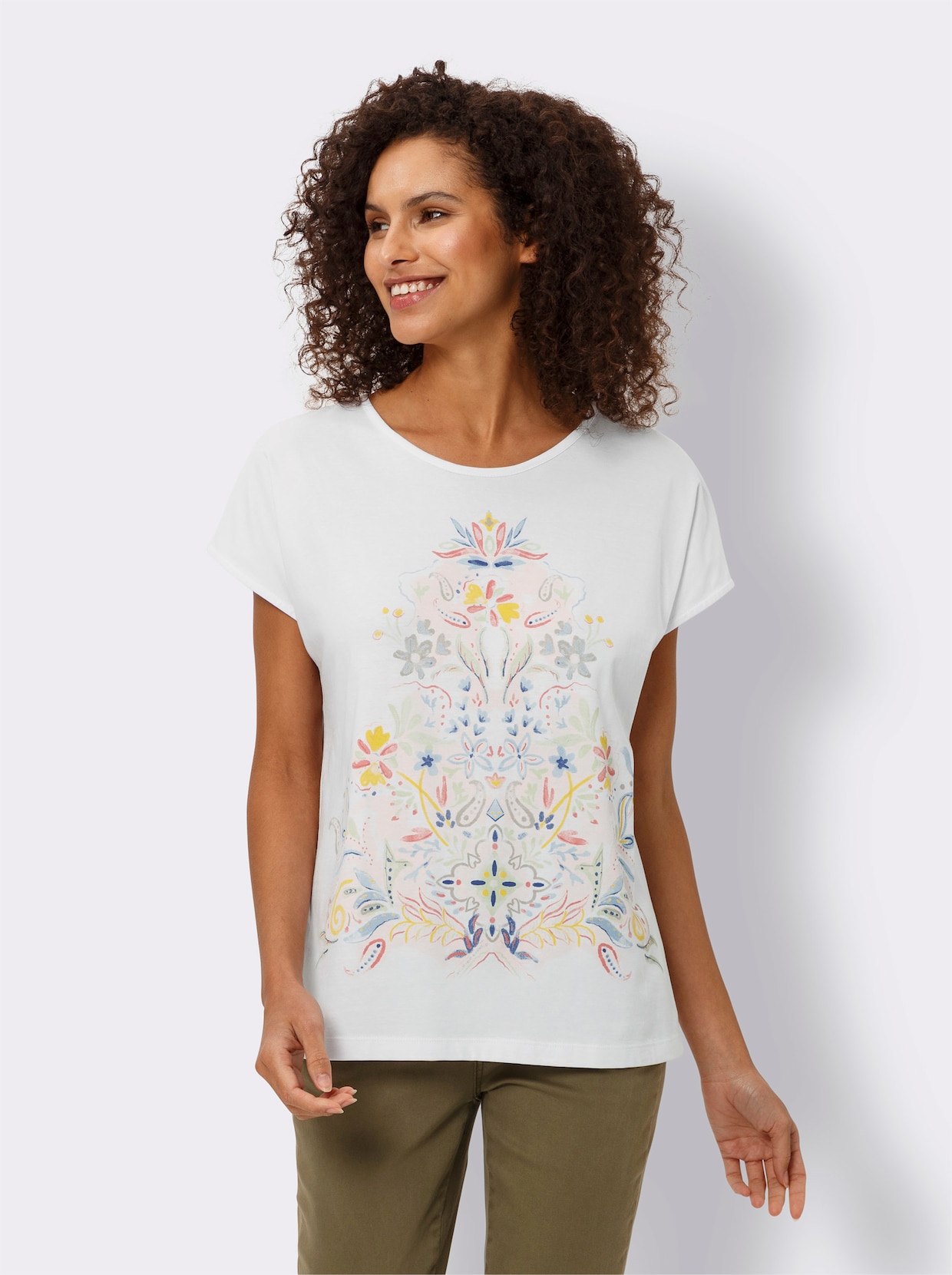 heine T-shirt imprimé - blanc-rose clair imprimé