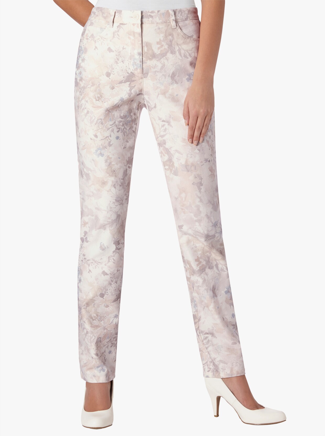 Cosma 5-Pocket-Hose - ecru-beige-gemustert