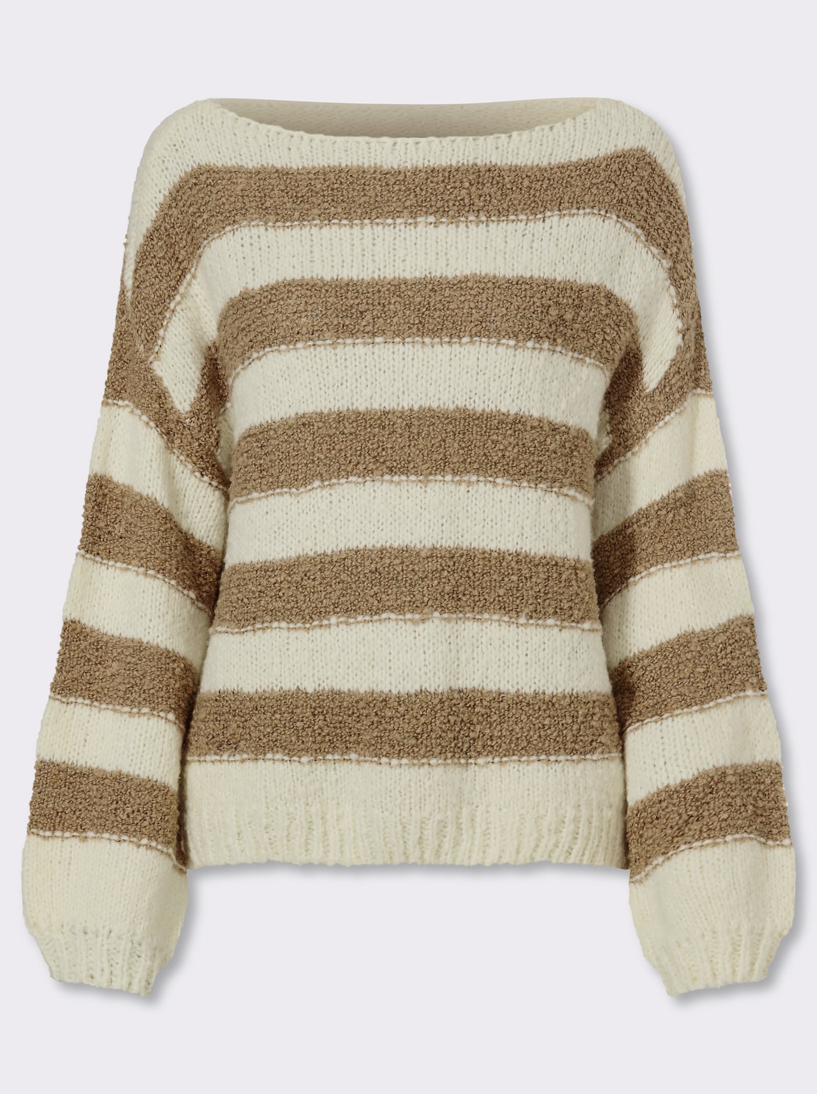 heine Pullover - champagner-braun-gestreift