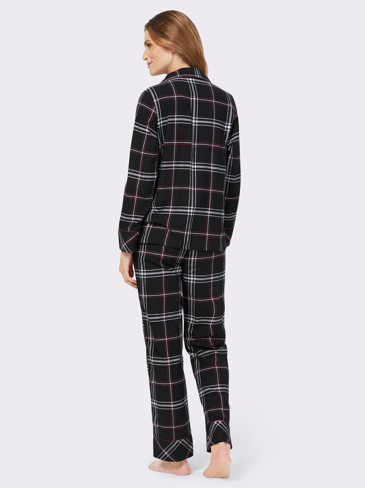 wäschepur Pyjama - zwart/bordeaux geruit