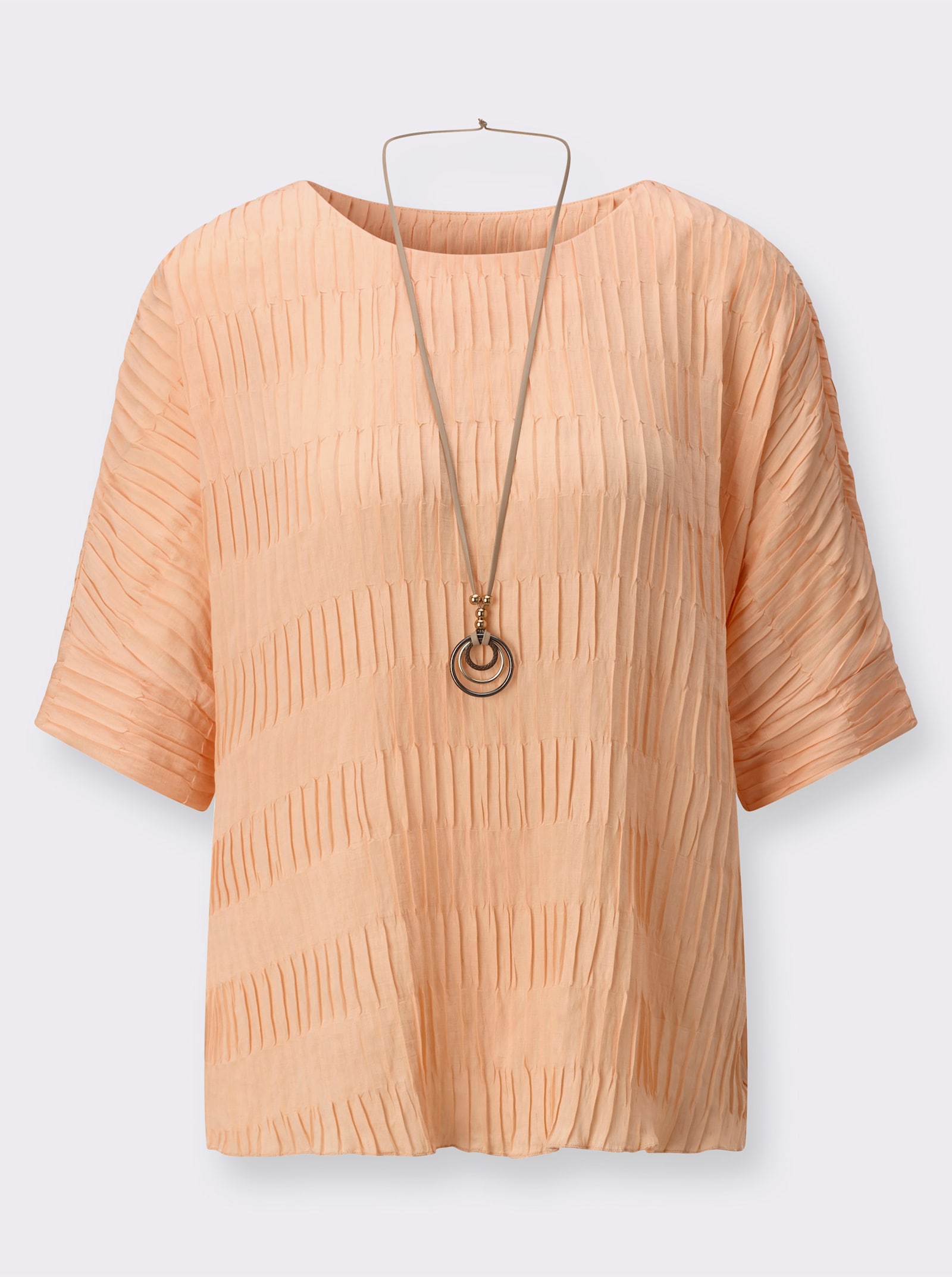 Schlupfbluse mit Fledermaus-Ärmeln - apricot