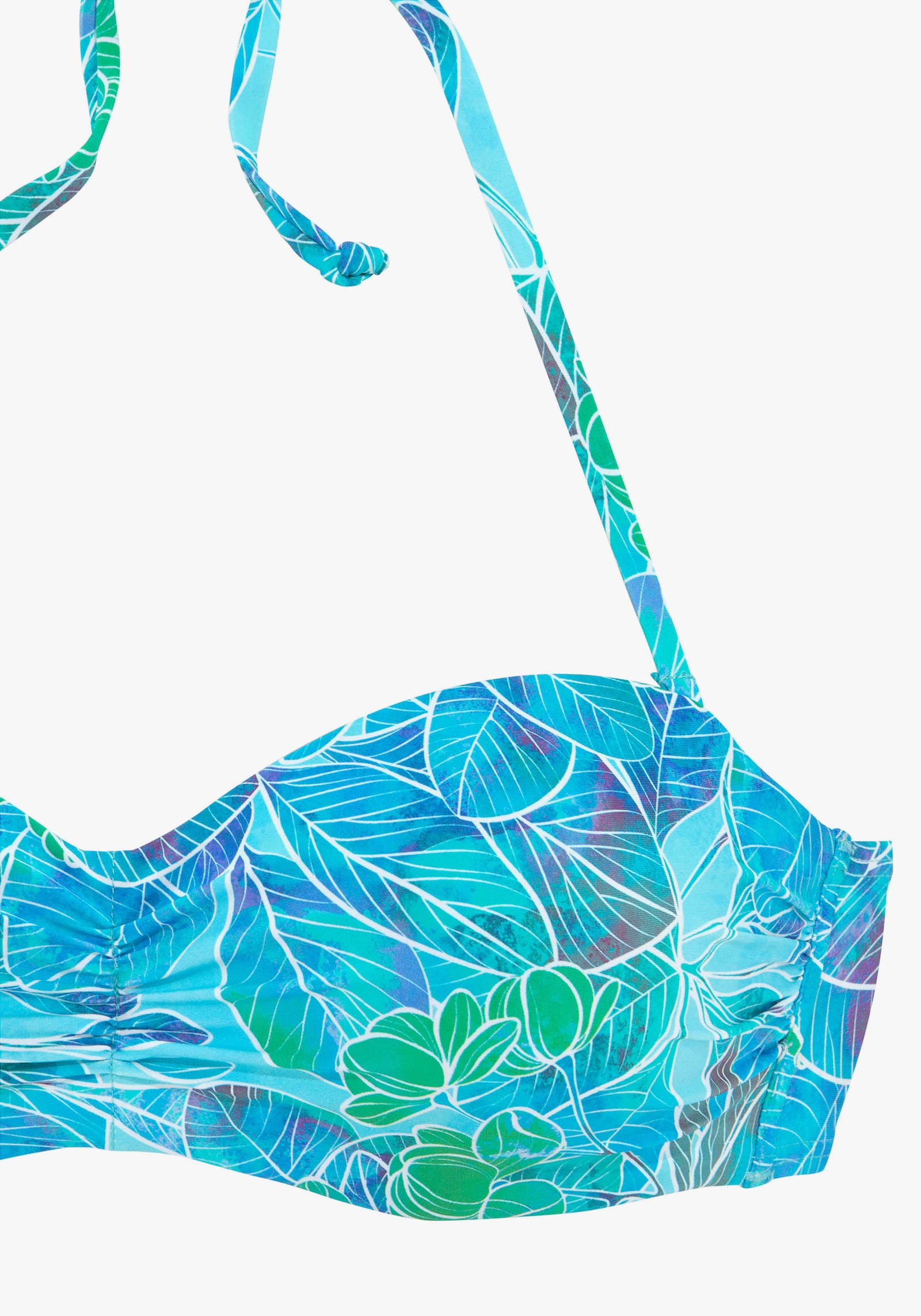 Sunseeker Bügel-Bandeau-Bikini-Top - türkis bedruckt