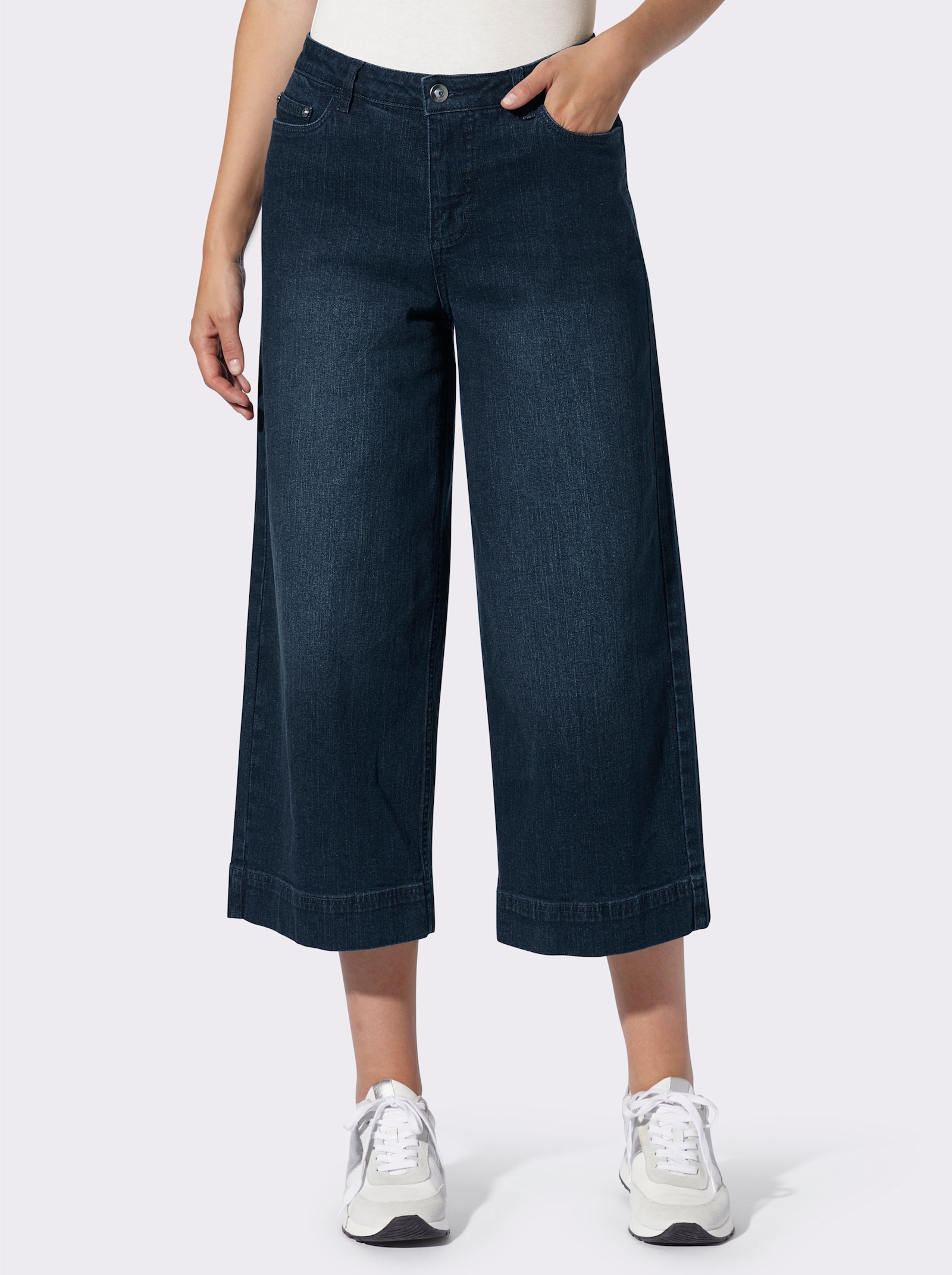 heine Jean 7/8 à la coupe jupe-culotte - bleu foncé