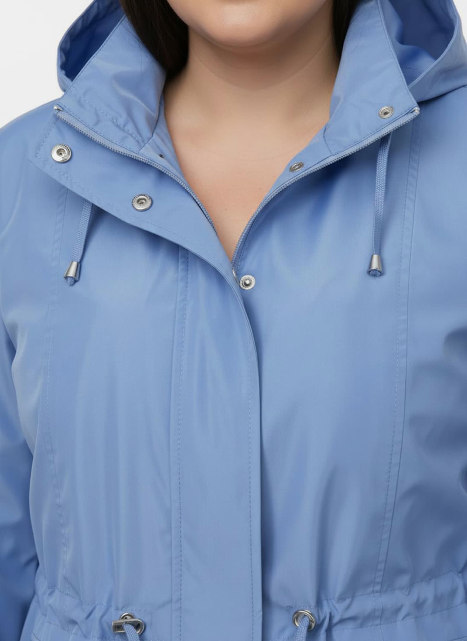 Jacke mit regulierbarer Kapuze und Taille - himmelblau