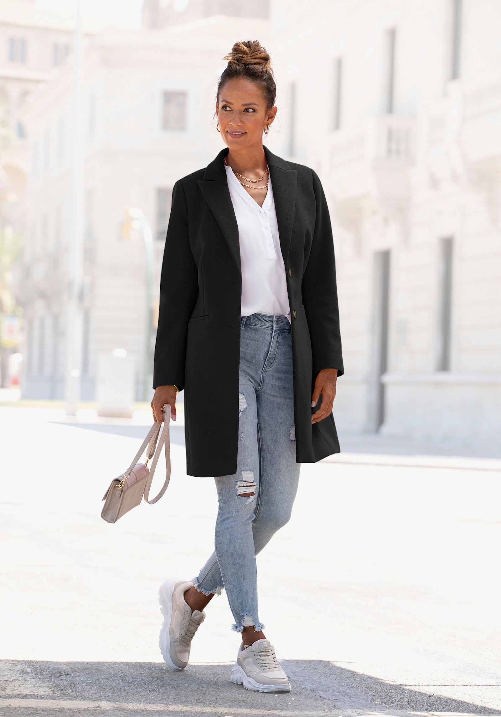 LASCANA Manteau court - noir