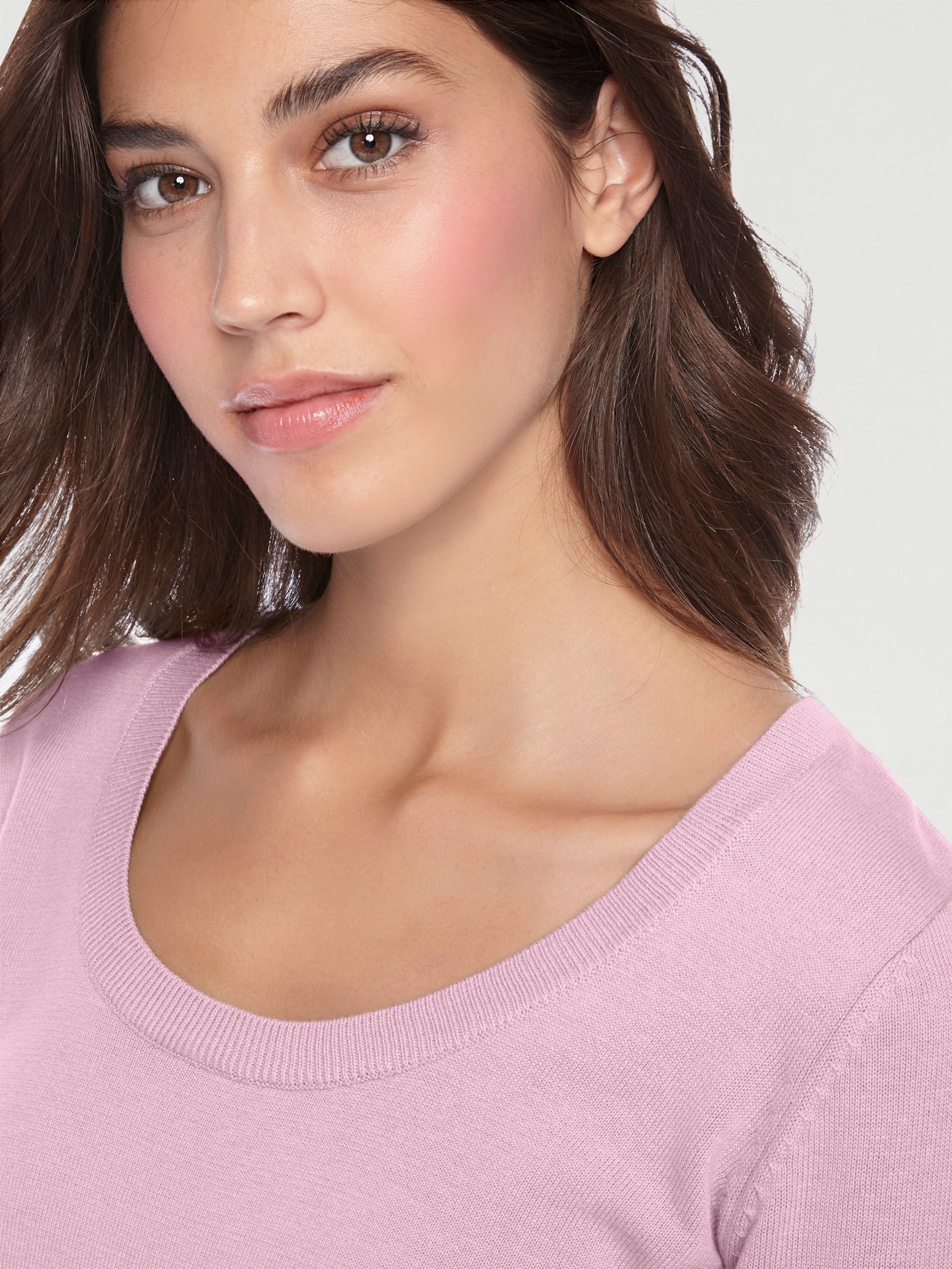 heine Rundhalspullover aus Feinstrick - rosé