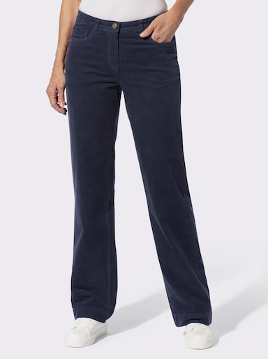 Cordhose mit breitem Saum - marine