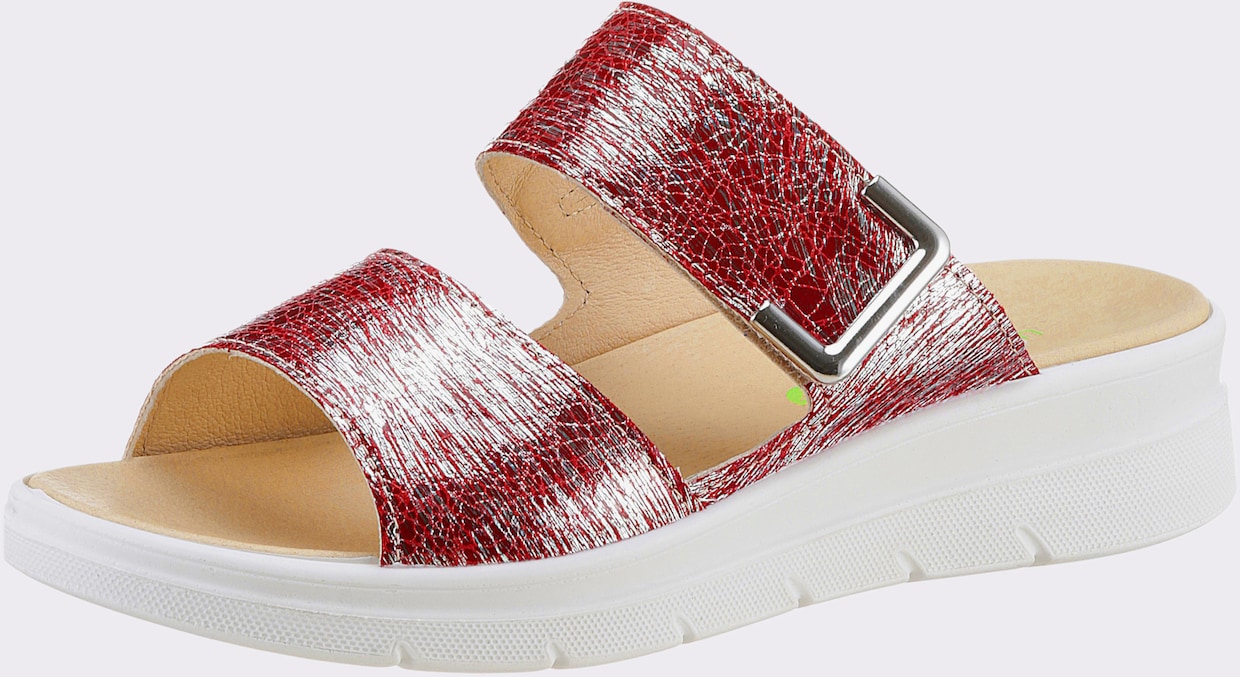 Waldläufer Pantolette - rot-metallic