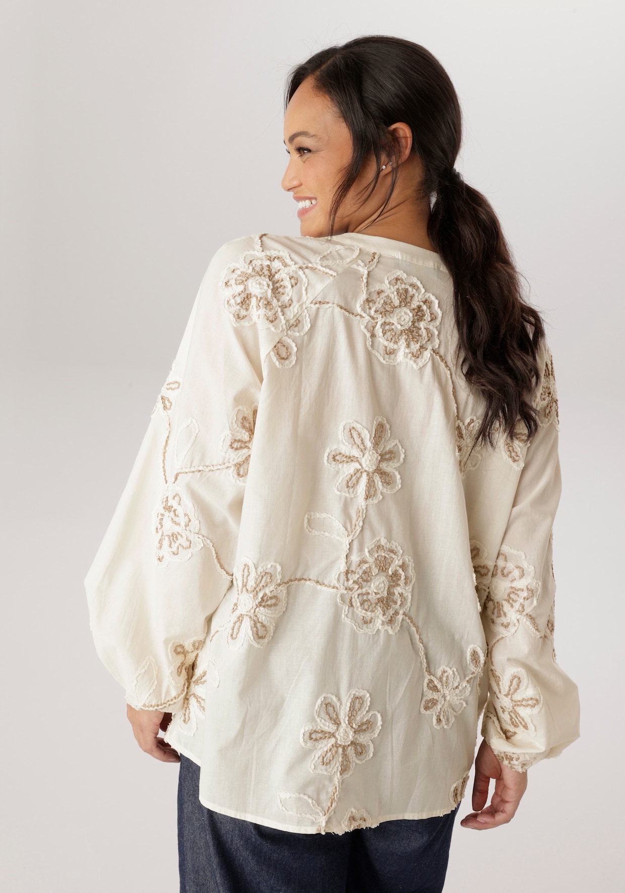 Aniston PLUS Schlupfbluse - natur - braun