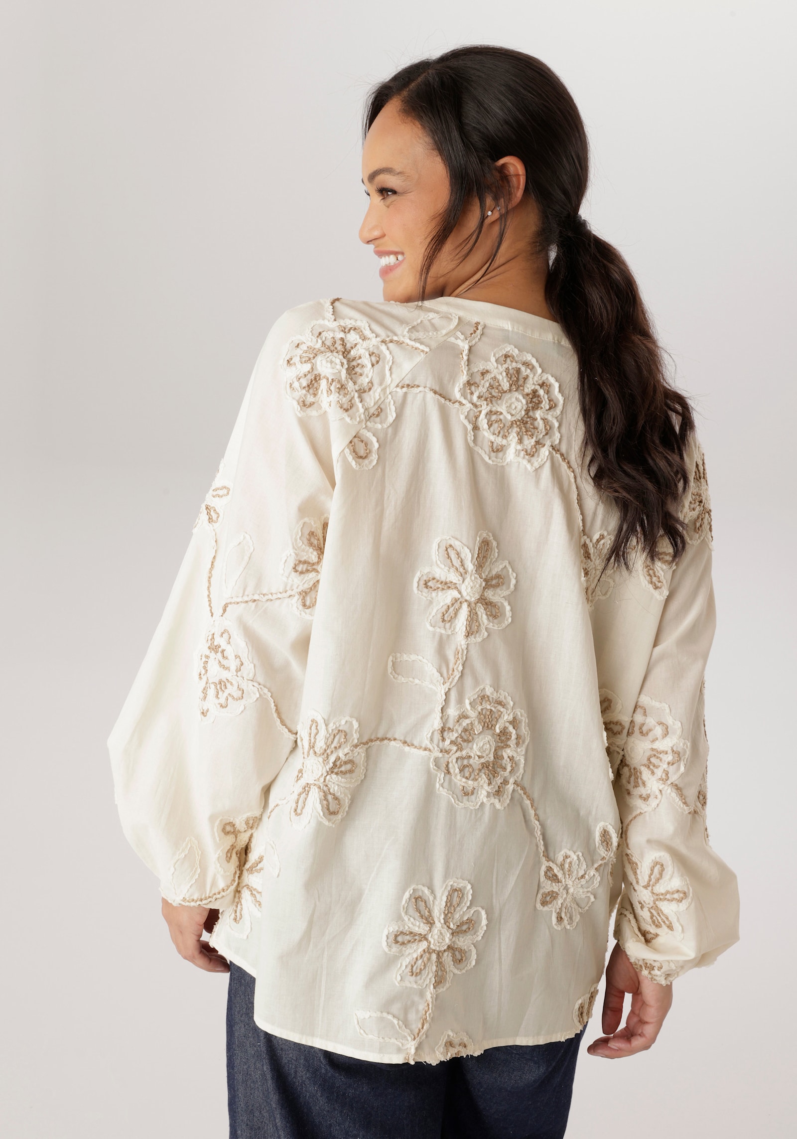 Aniston PLUS Schlupfbluse - natur - braun