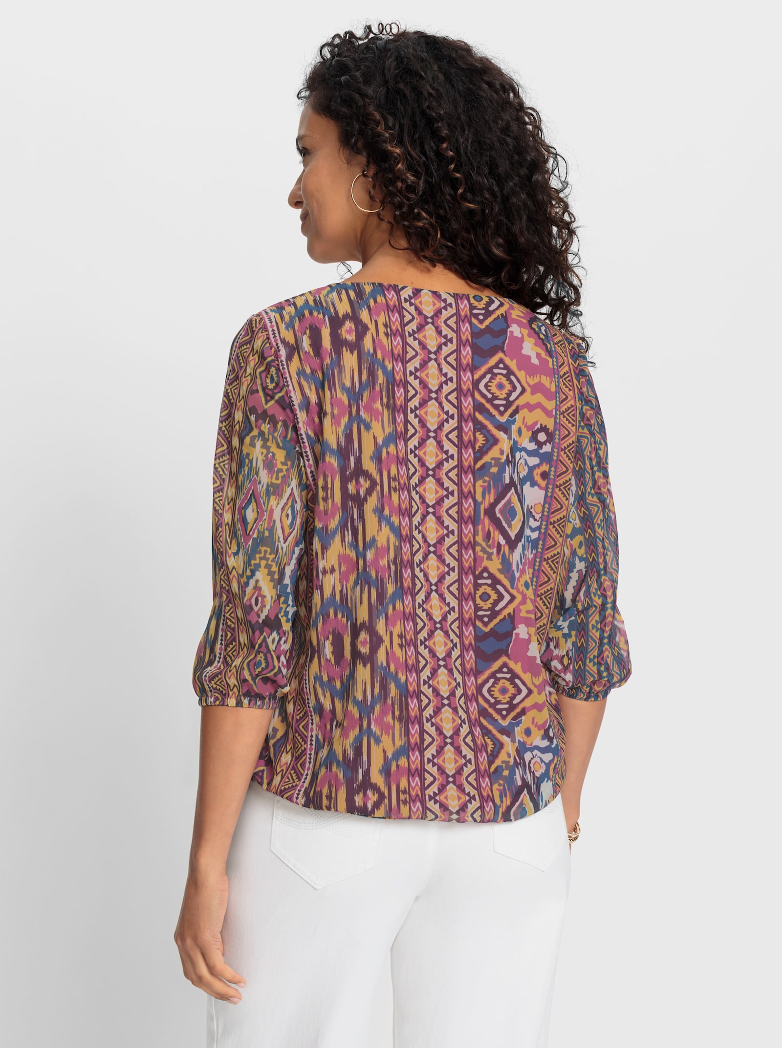 Blouse met print van georgette - heide geprint