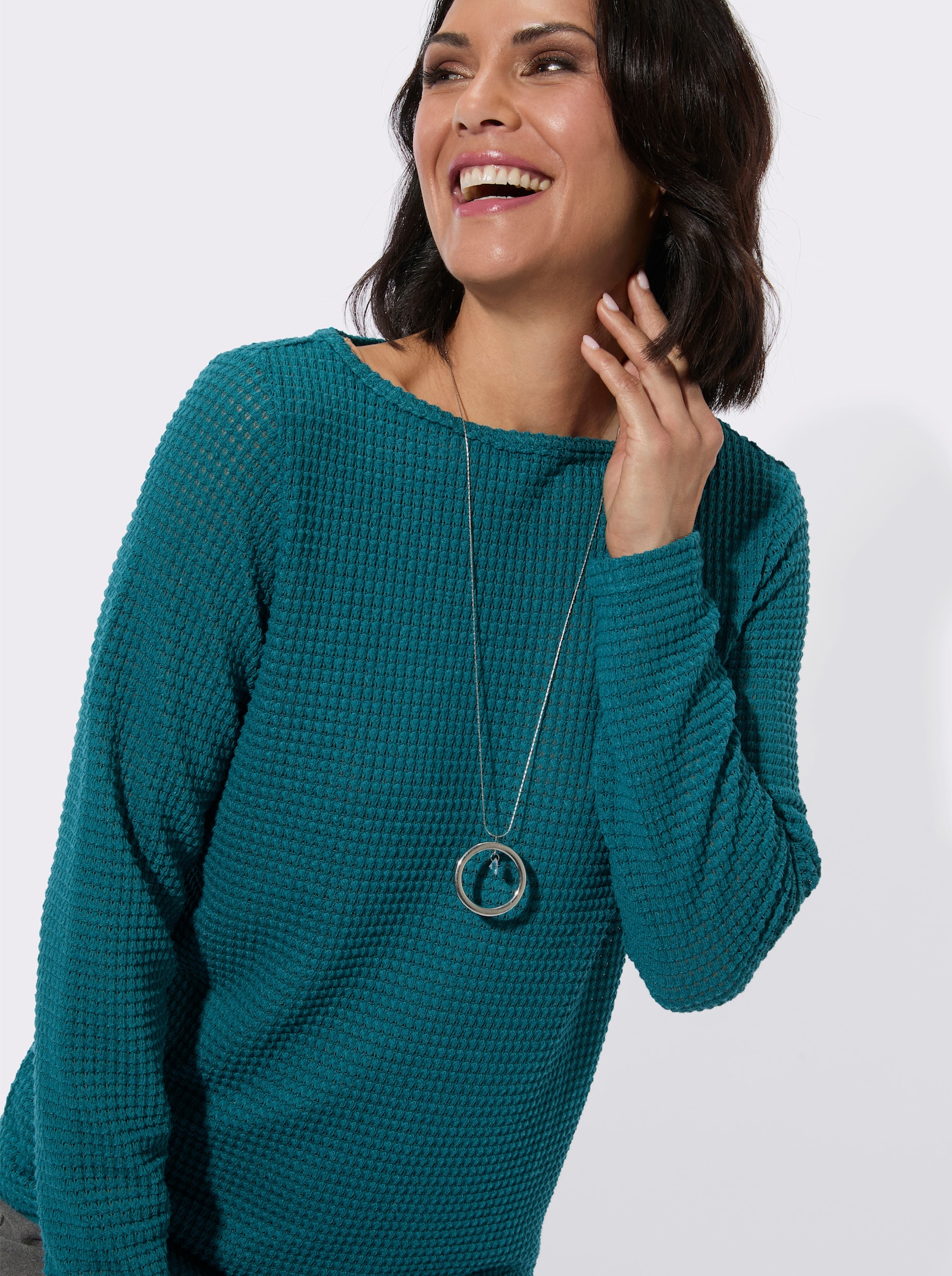 Langarmshirt mit U-Boot-Ausschnitt - aquapetrol