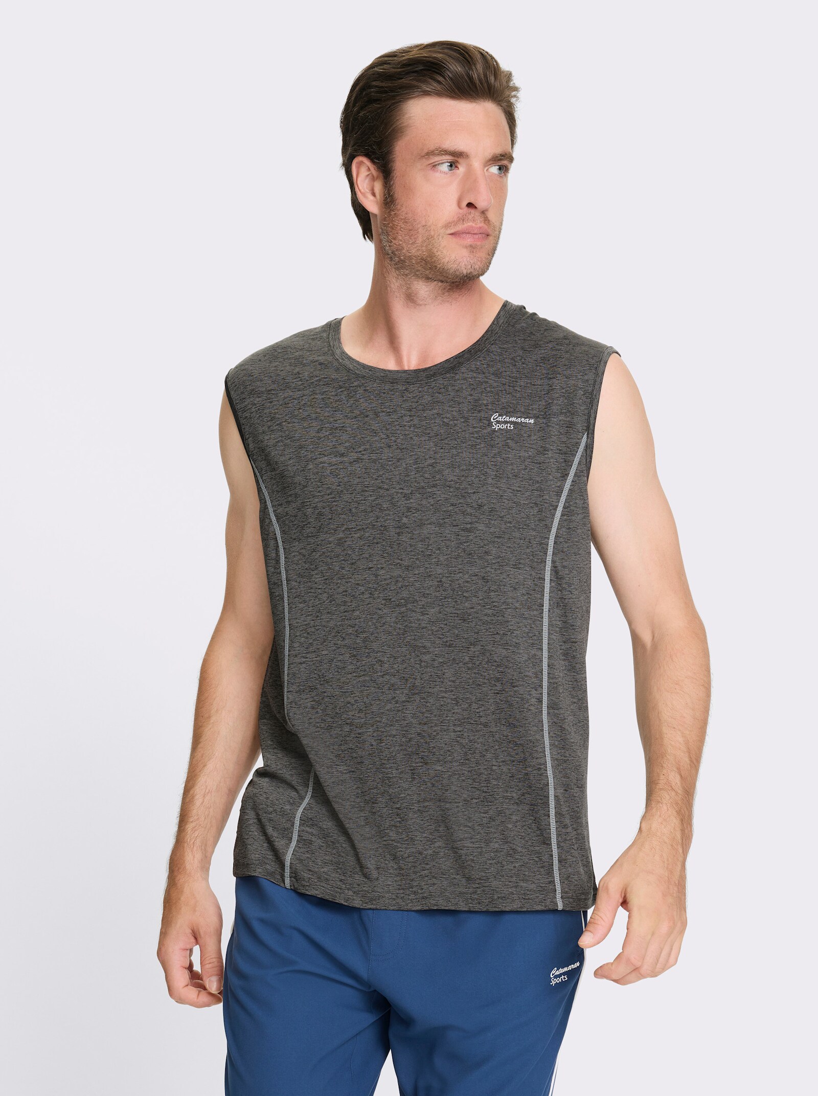 Catamaran Sports Mouwloos shirt van ademend materiaal - grijs gemêleerd