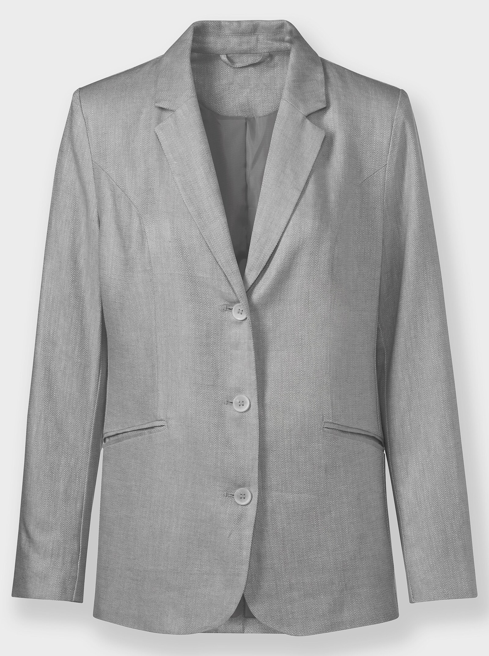 Blazer met dubbele knoopsluiting - grijs/wit gedessineerd