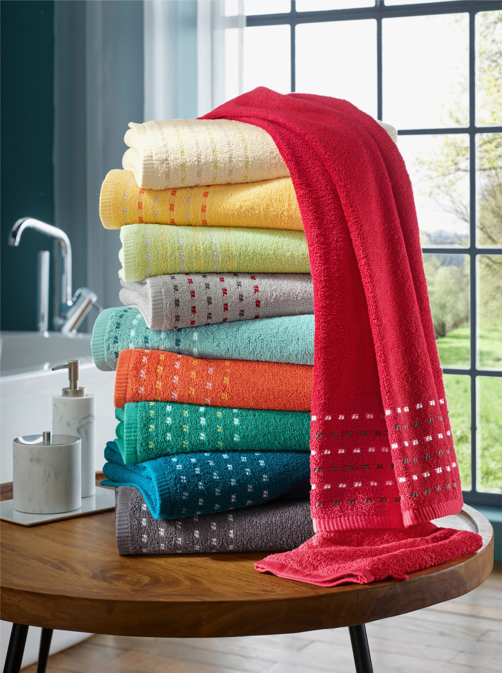 wäschepur 4-tlg. Handtuch-Sparset - rot