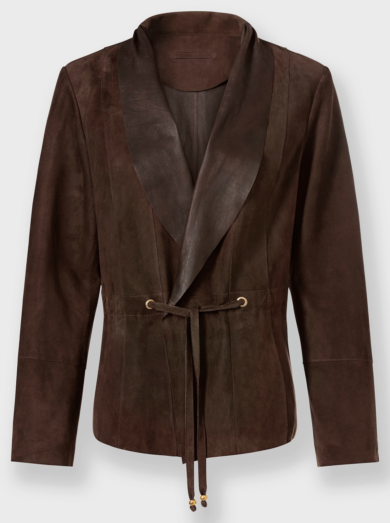 heine Leren blazer - chocolade