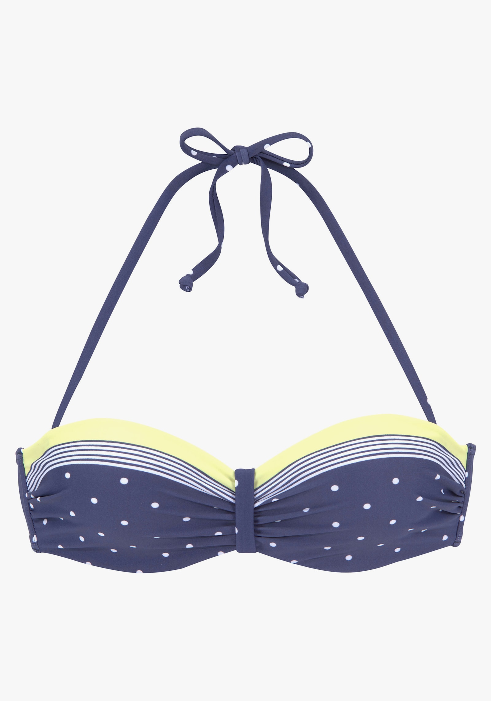 LASCANA Bandeaubikinitop met beugel - blauw/geel geprint
