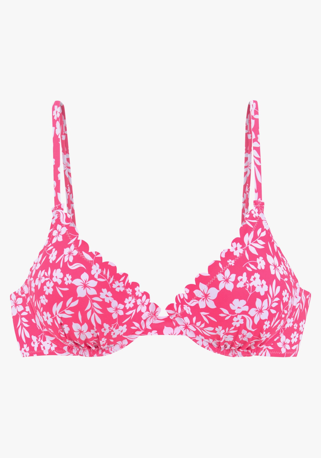 Vivance Bügel-Bikini-Top - neonpink-weiß