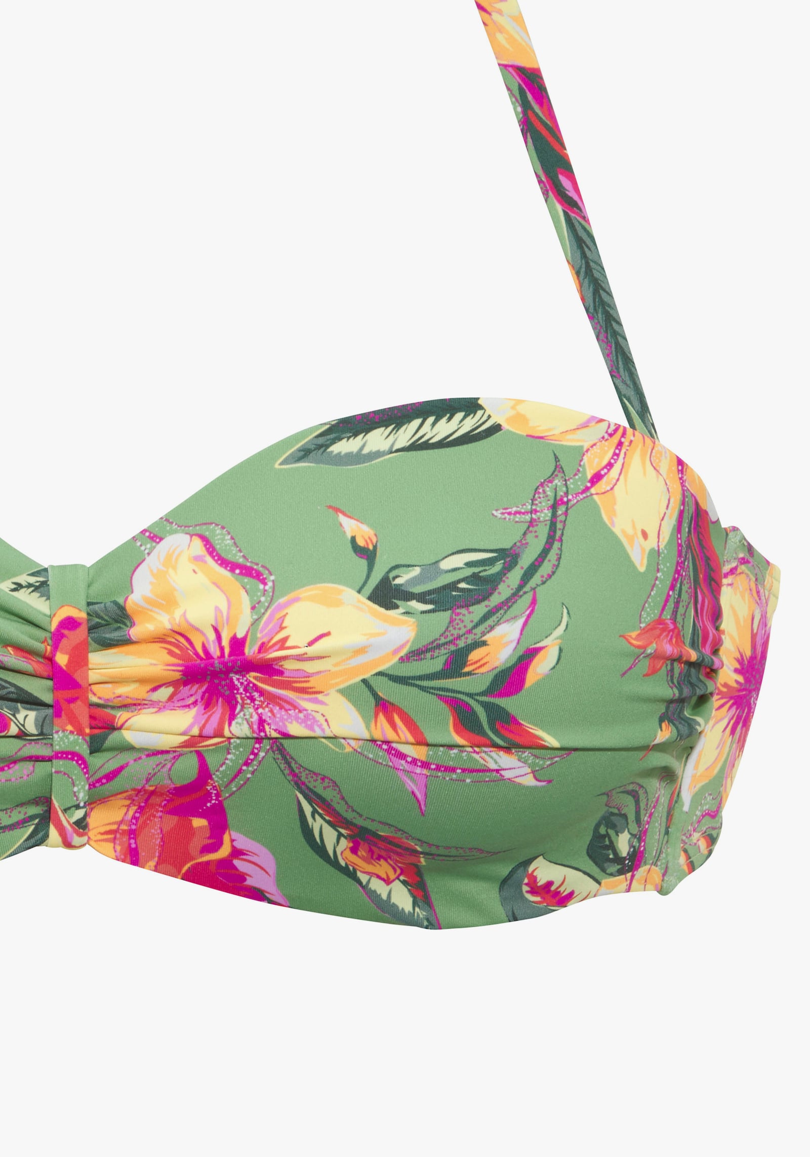 LASCANA Bandeaubikinitop met beugel - salie/pink bedrukt