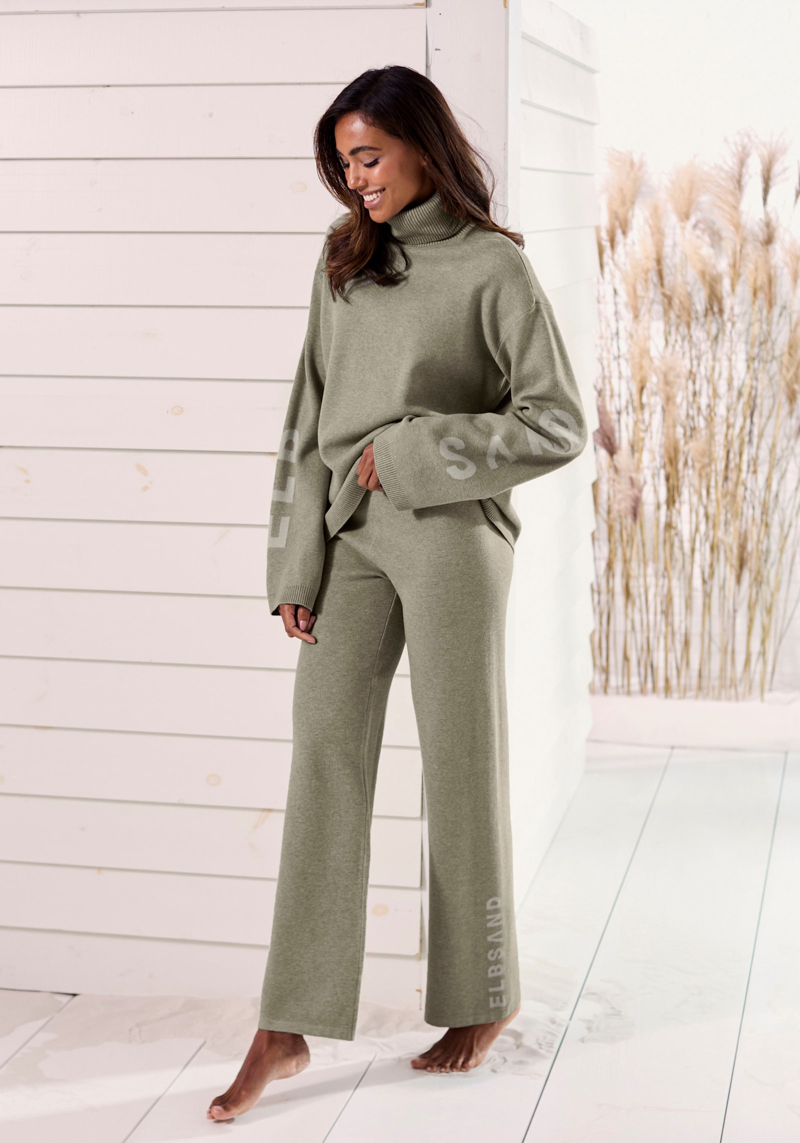 Elbsand Sweater - oliv meliert