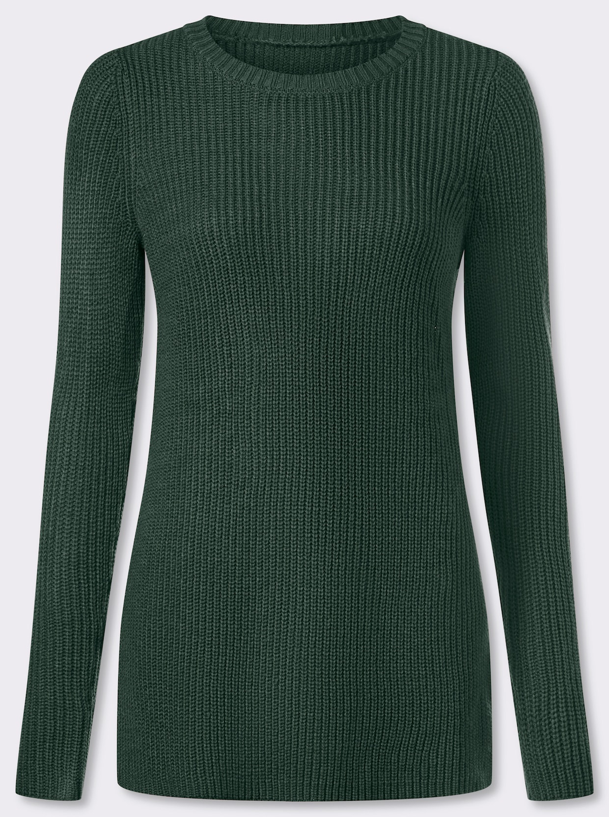 Longpullover in Ripp-Optik - moos