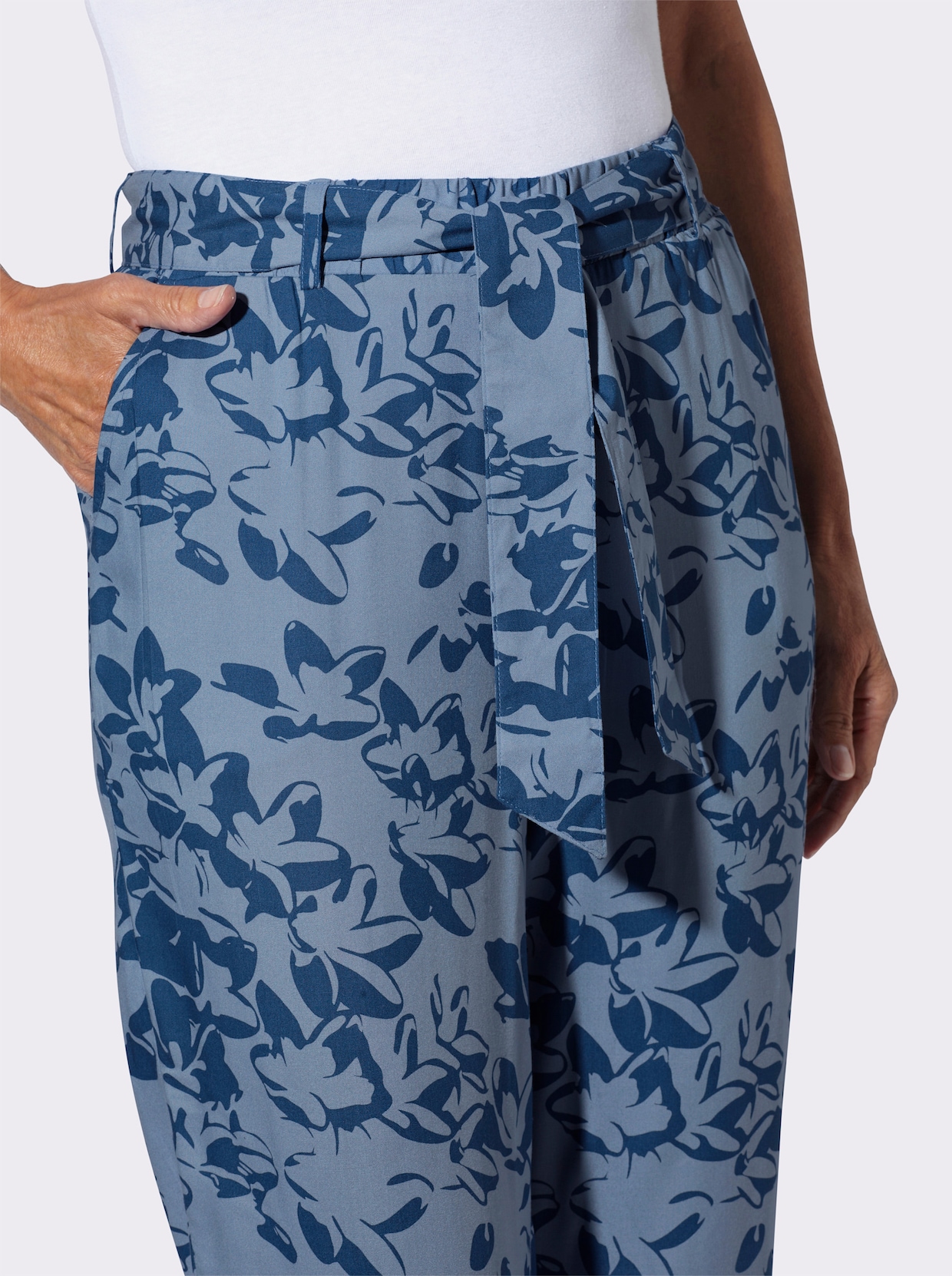 7/8-Hose - jeansblau-bleu-bedruckt