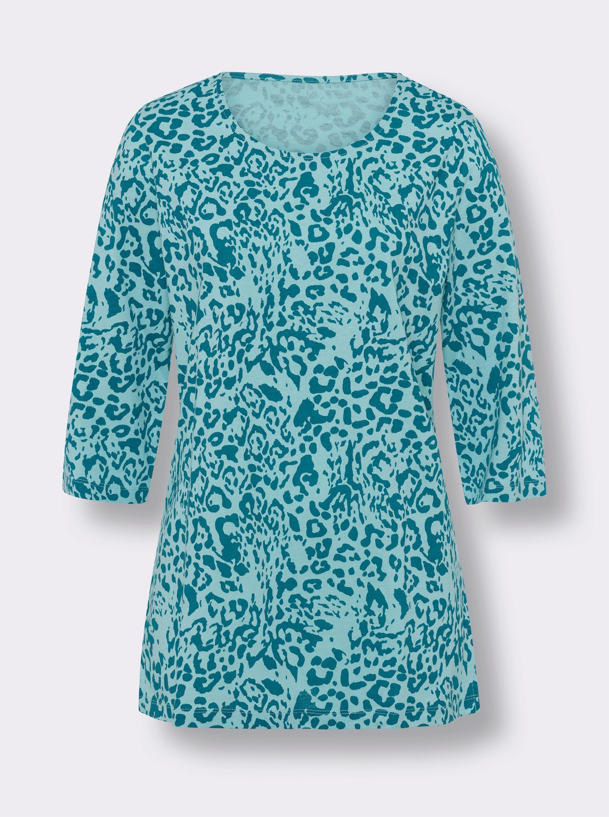 Longshirt - aquamarin-bedruckt