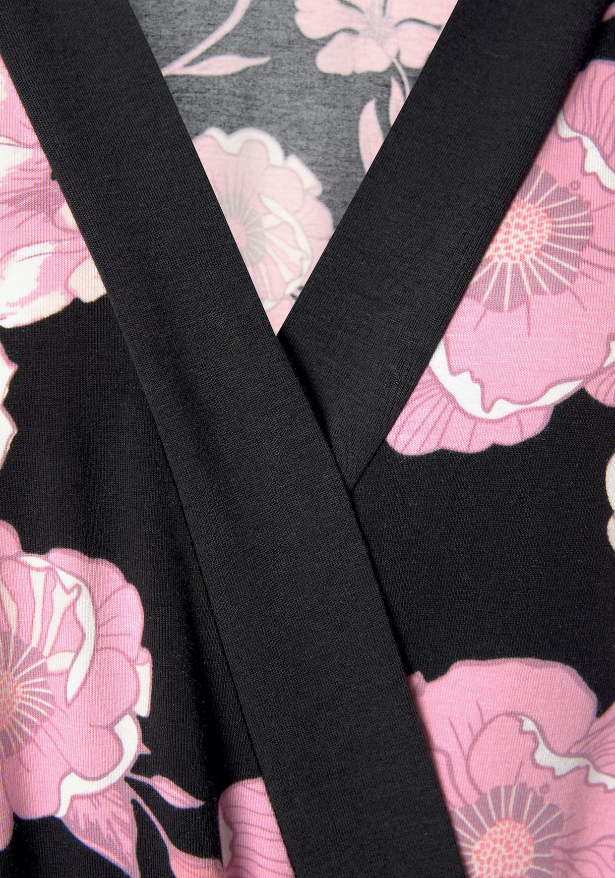 LASCANA Kimono - roze/zwart gedessineerd