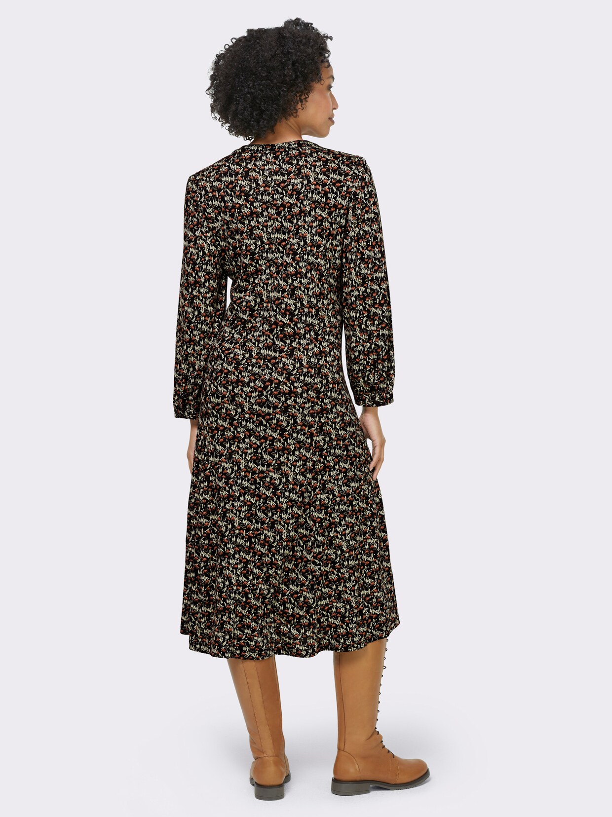 heine Jersey-Kleid - khaki-schilf-bedruckt