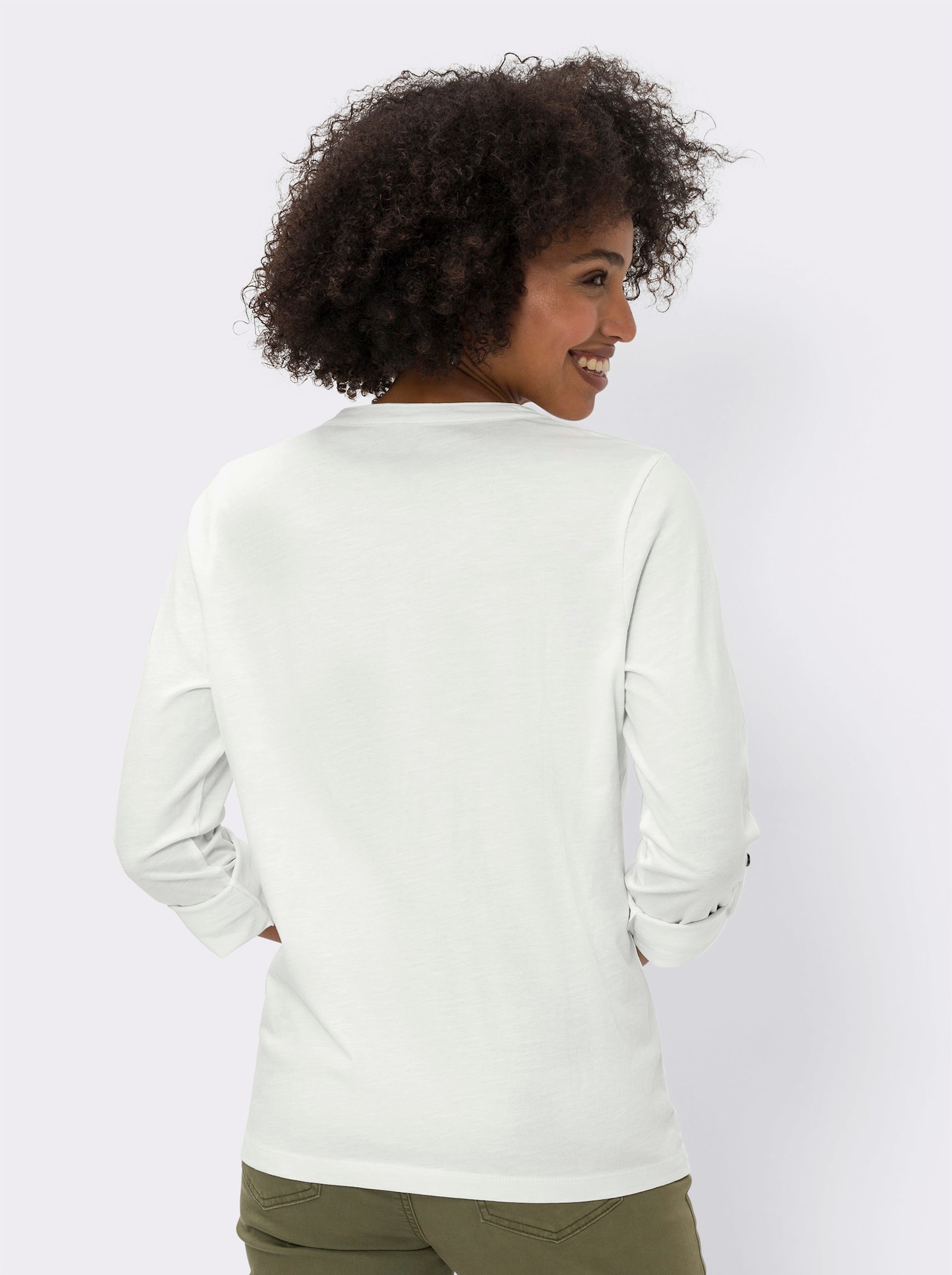 heine Langarmshirt in gerader Form - ecru