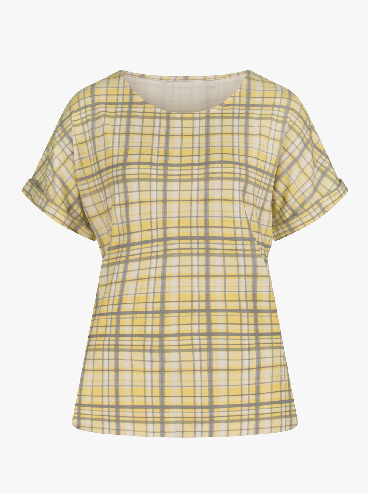 Tričko s krátkým rukávem - citronová-kostka