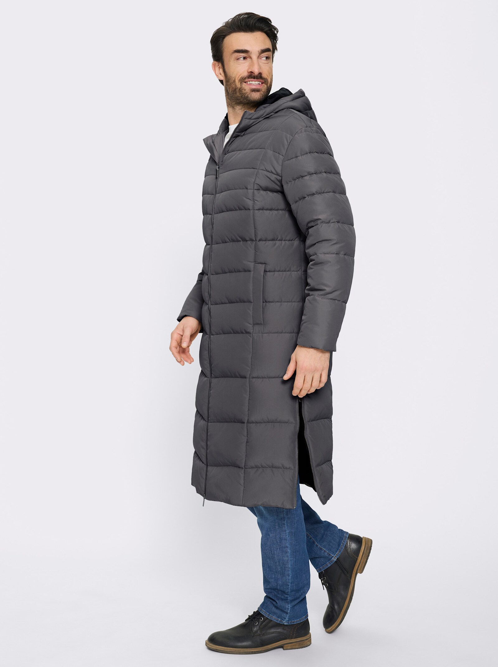 Marco Donati Longjacke mit 2-Wege-Reißverschluss - anthrazit