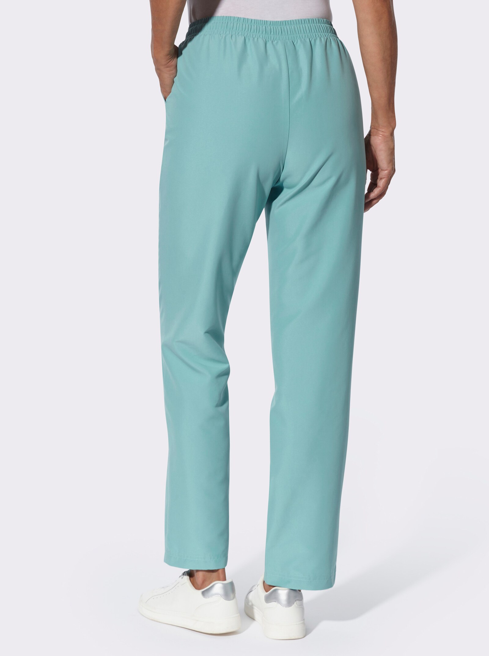 Freizeithose mit Reißverschluss-Tasche - salbei