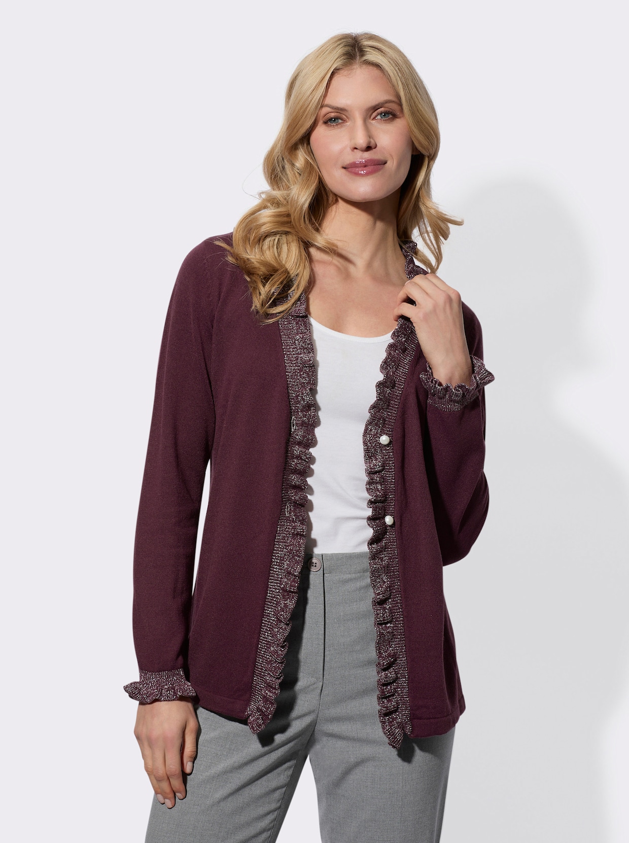 Strickjacke - burgund