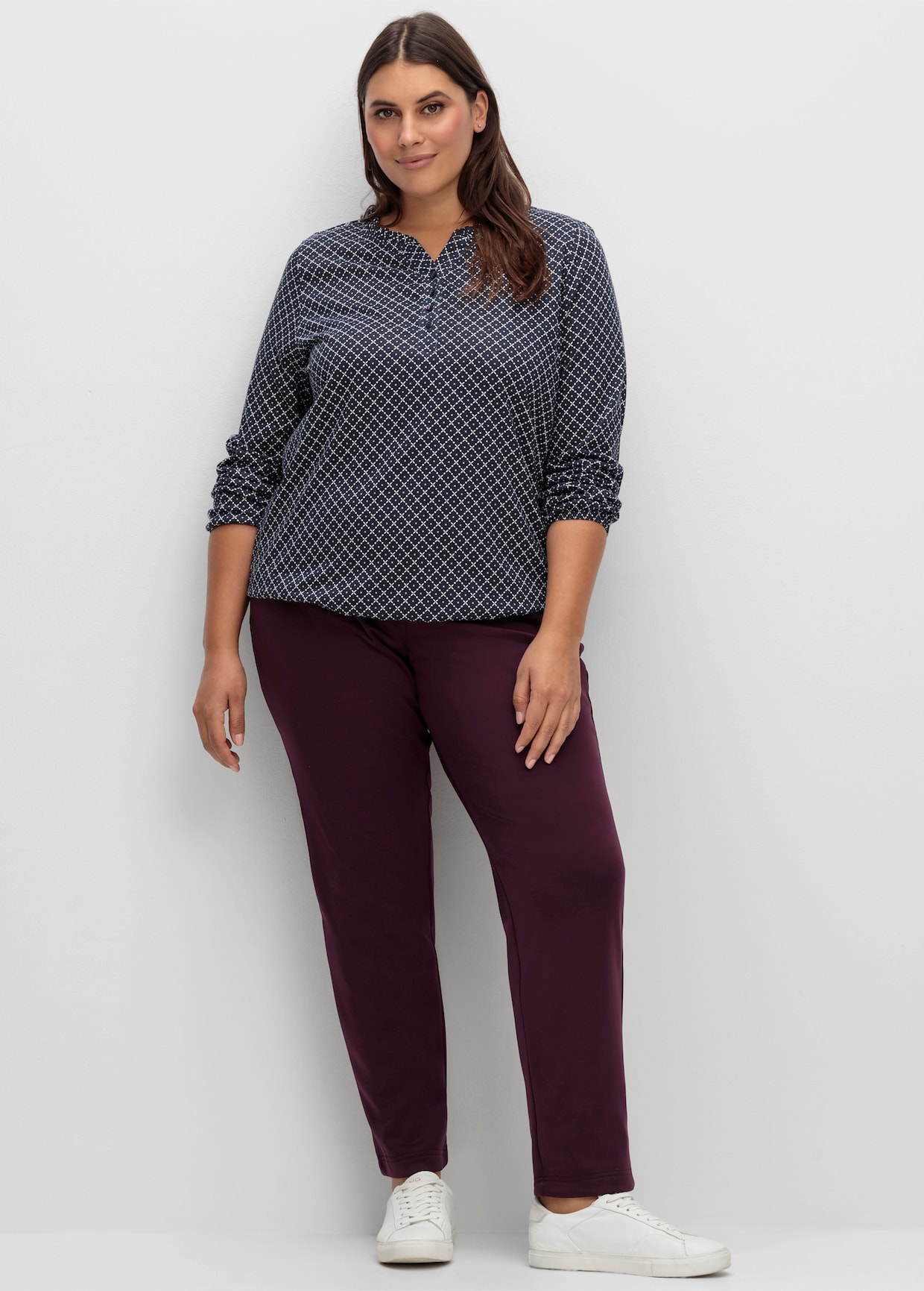 Schlupfhose mit wärmender Fleece-Innenseite - bordeaux