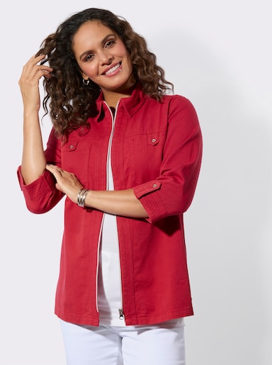 Jeansbluse - erdbeere