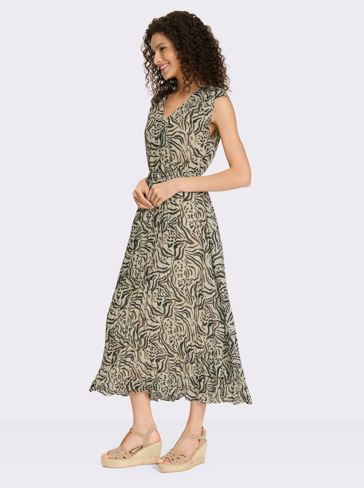 heine Druckkleid - sand-braun-bedruckt