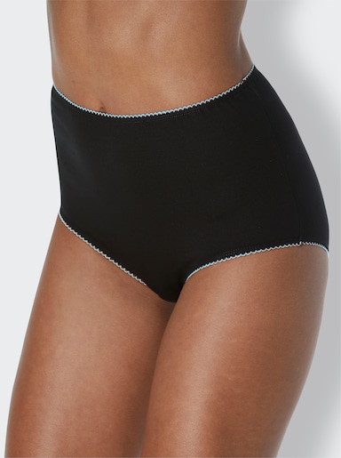 wäschepur Taillenslip mit kontrastfarbigen Abschlüssen - schwarz