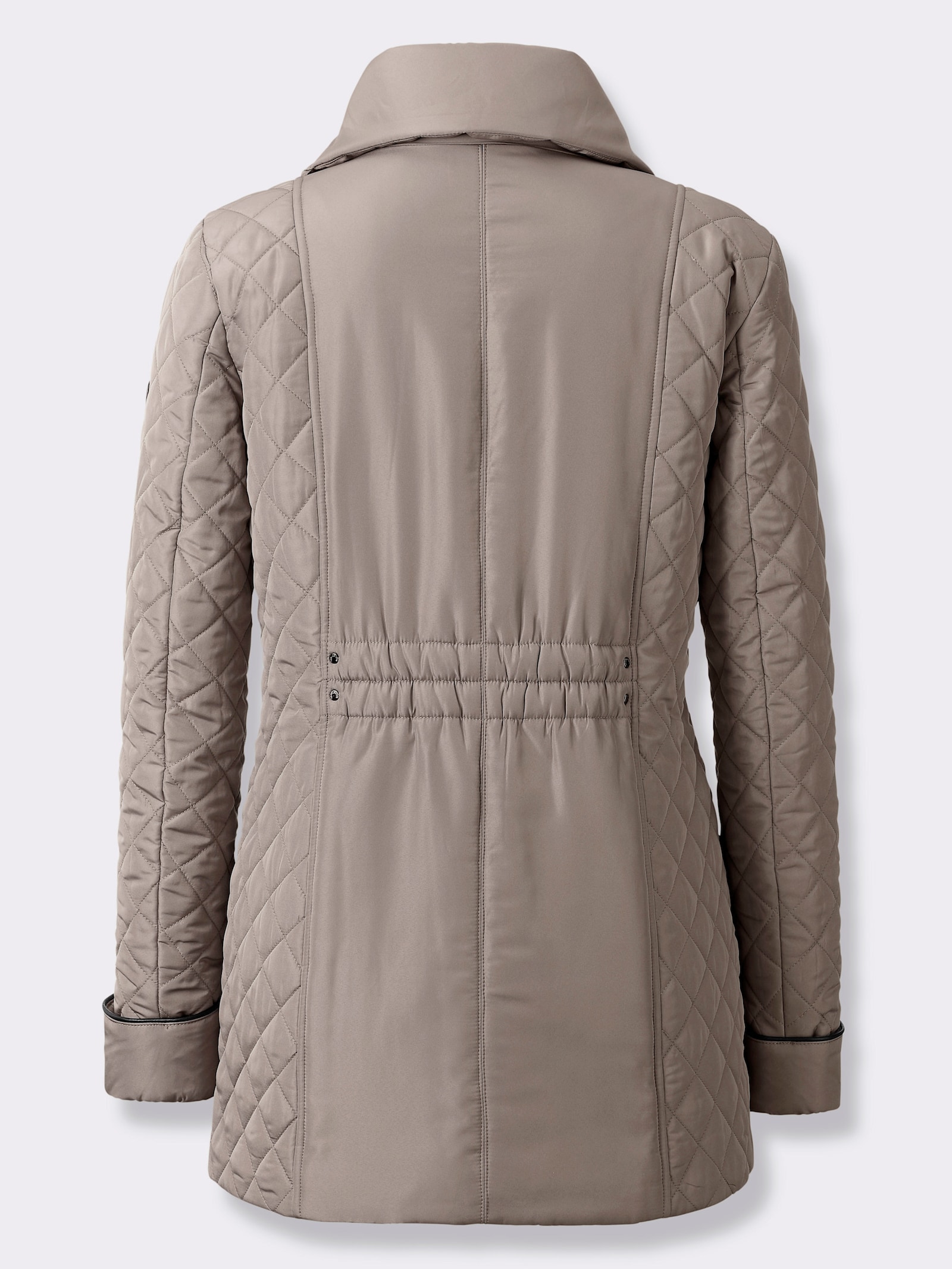 Steppjacke mit aufgesetzten Pattentaschen - taupe