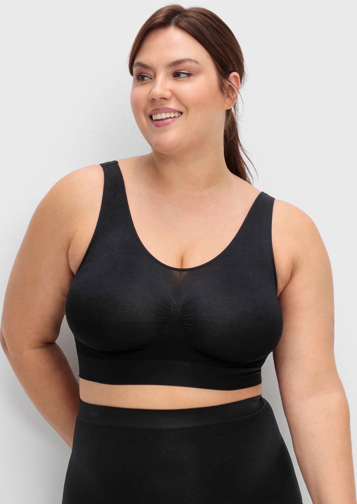 sheego T-Shirt-BH in Bustierform, Doppelpack - hautfarben+schwarz