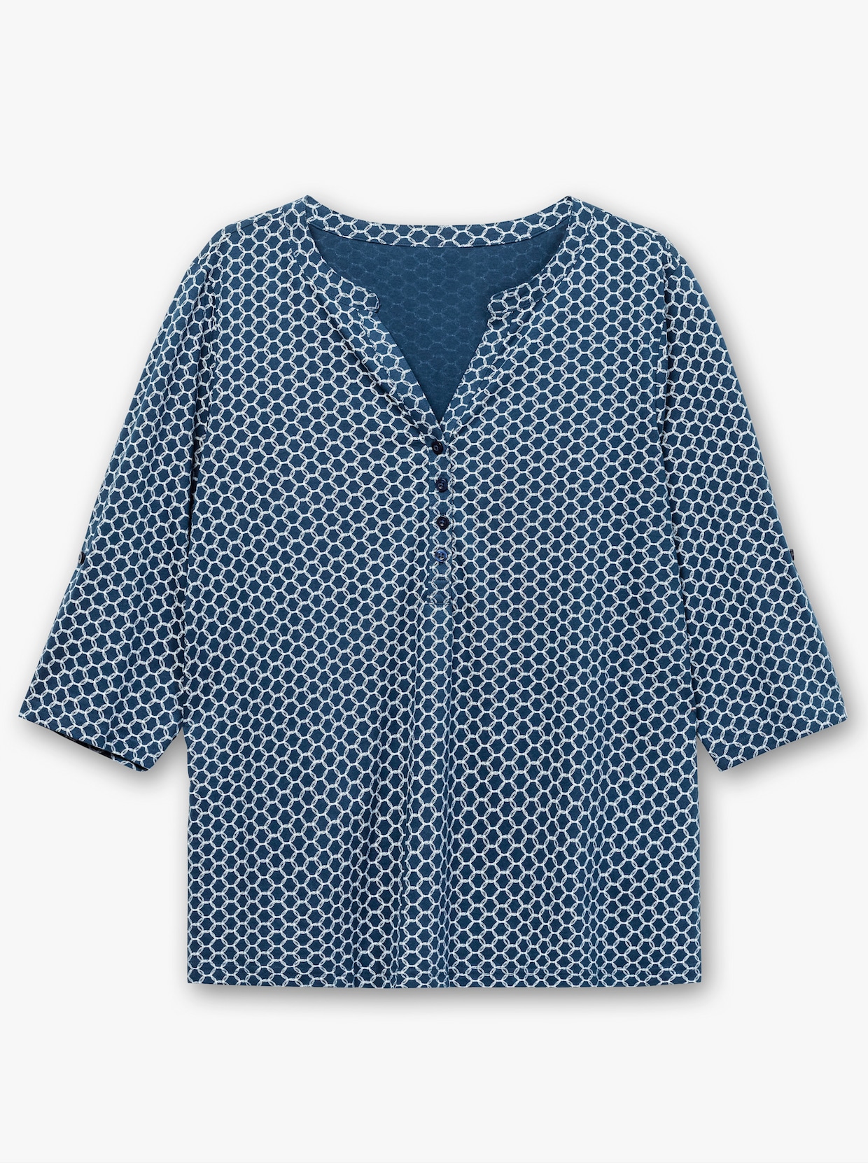 3/4-Arm-Shirt - dunkelblau-bedruckt