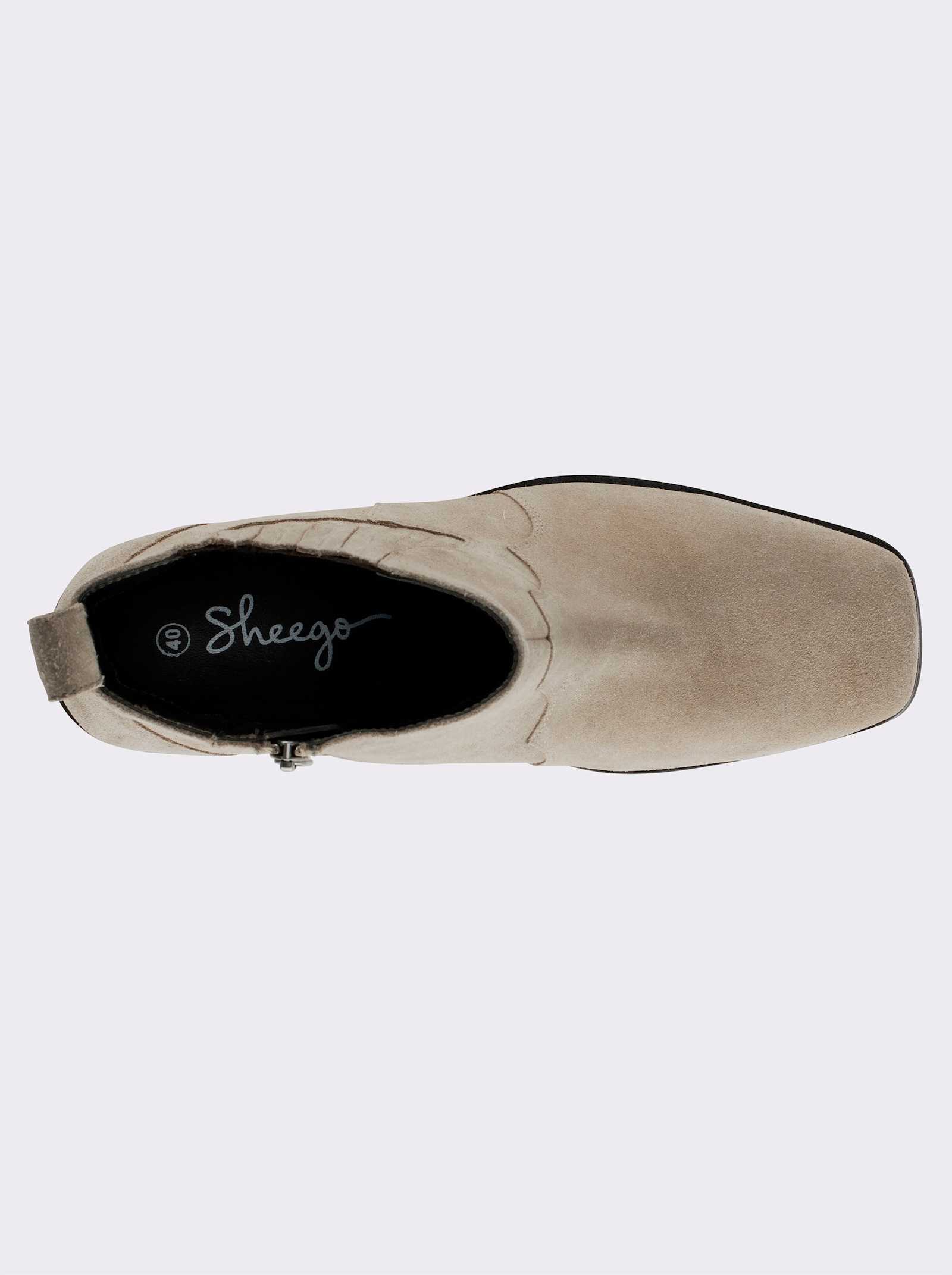 sheego Cowboy Stiefelette aus Veloursleder - beige
