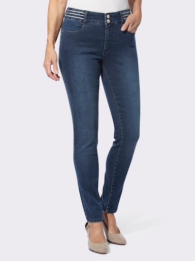 Jeans mit verziertem Bund - blue-stone-washed