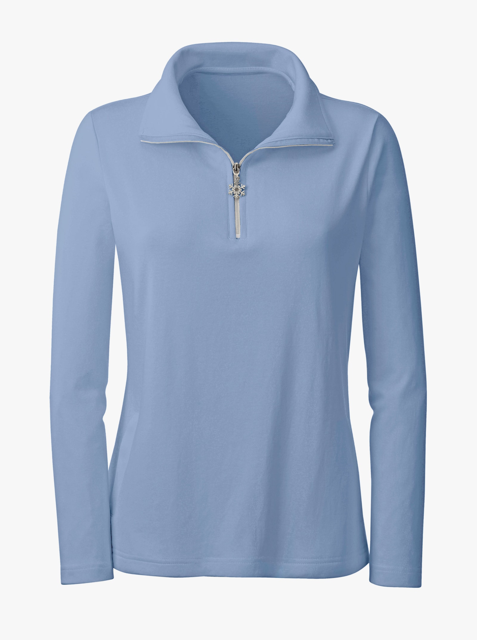 Shirt met lange mouwen en sneeuwvlokhanger - bleu