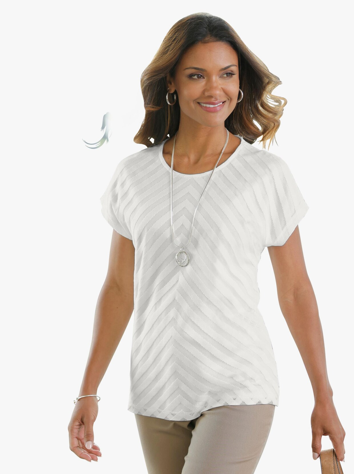 Shirt met korte mouwen - ecru