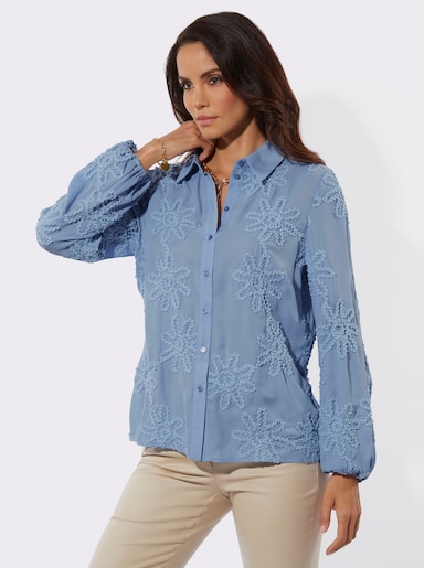Langarm-Bluse - bleu